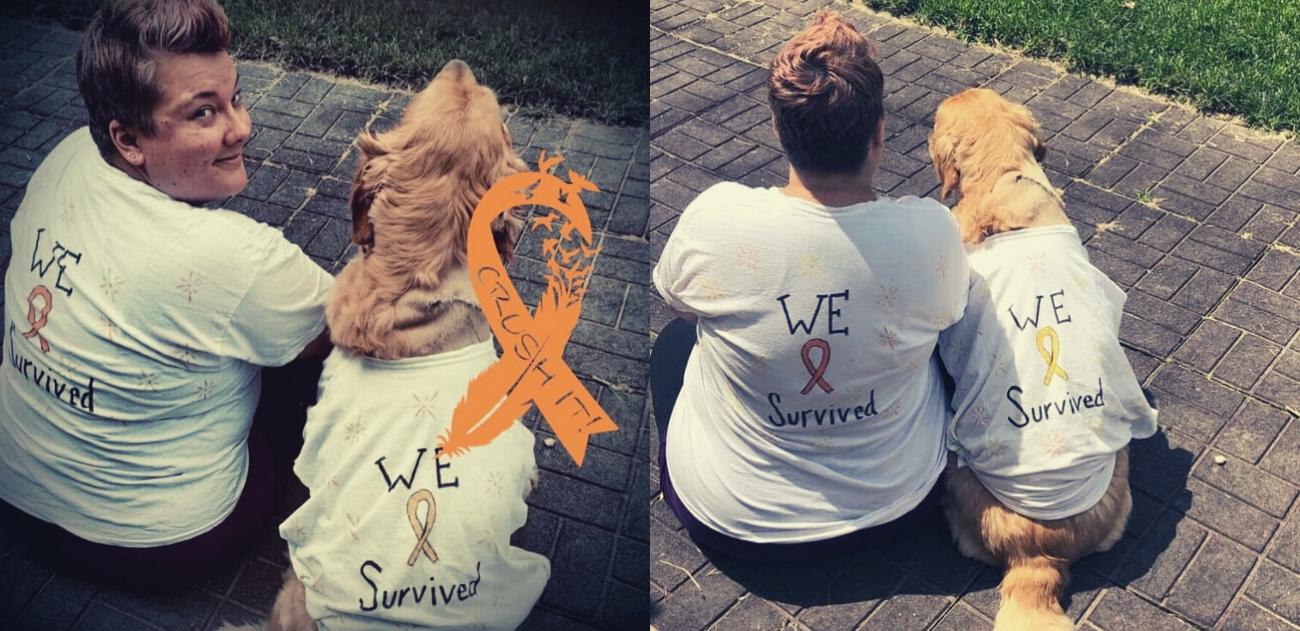 Golden Retriever e dona superam o câncer juntas com direito a camisetas combinando