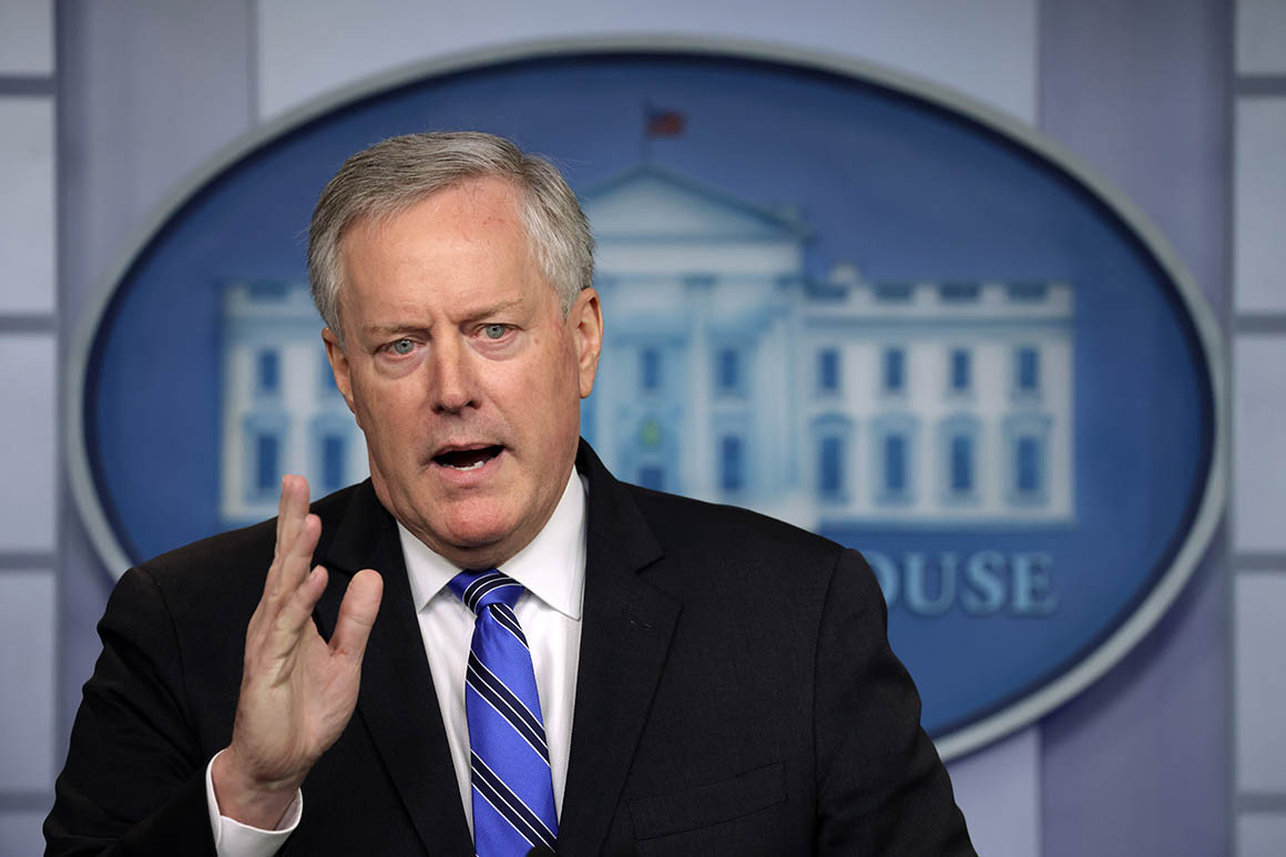 O chefe de gabinete da Casa Branca, Mark Meadows está com COVID-19