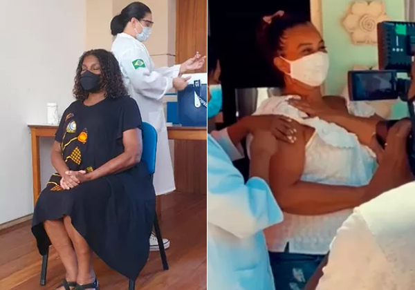 Solange Couto e Zezé Motta são vacinadas contra Covid-19