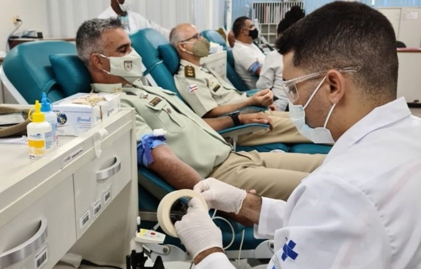 Hemoba e Polícia Militar iniciam campanha de incentivo à doação de sangue