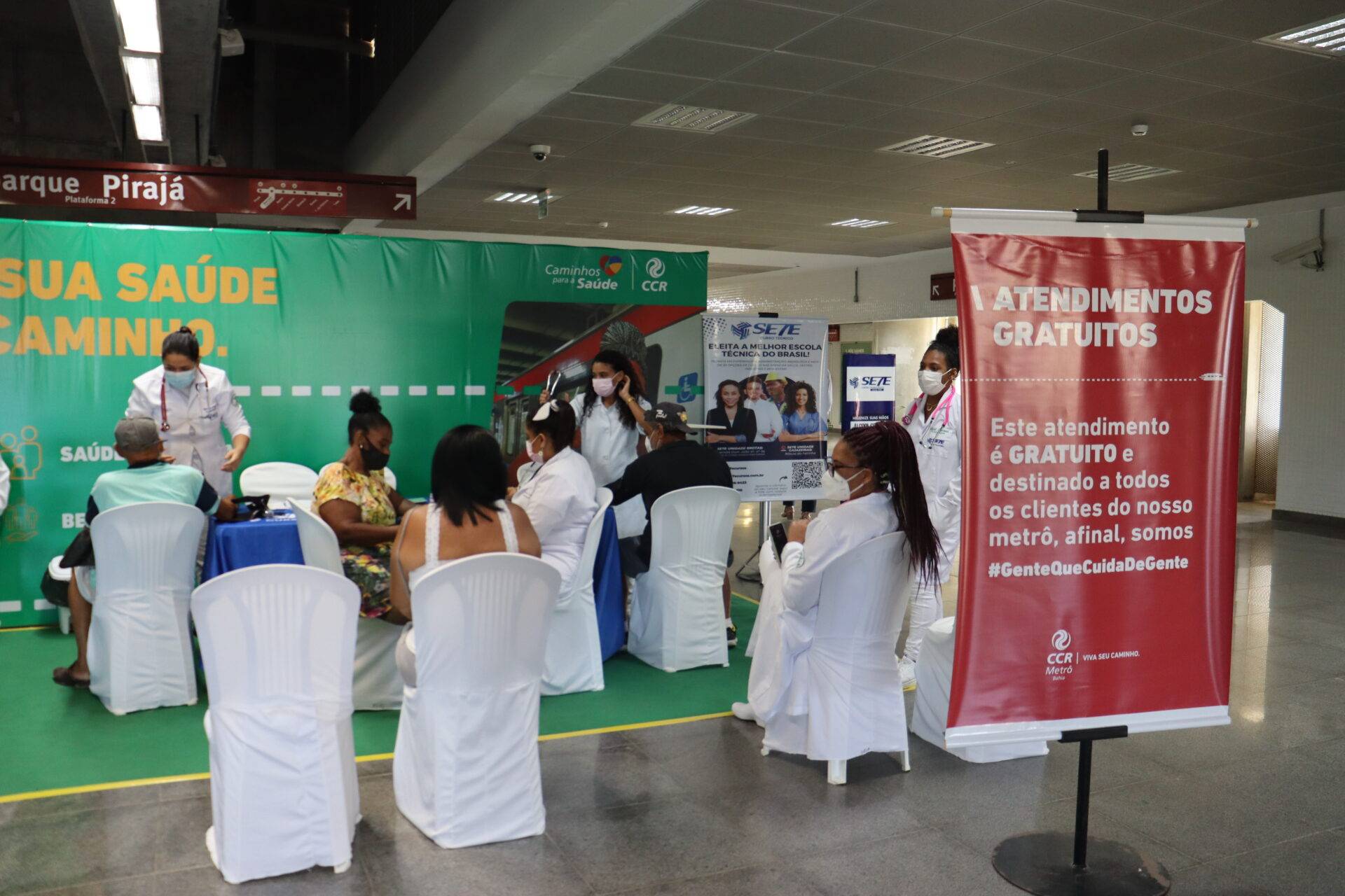 Estação de metrô em Salvador oferece serviços gratuitos de atenção à saúde