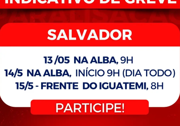 Servidores da Saúde anunciam paralisação de 72 horas a partir desta segunda-feira